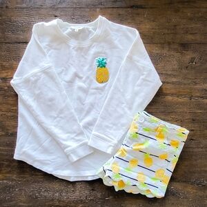 Crown & Ivy Girls M Pineapple Shorts & Sweater